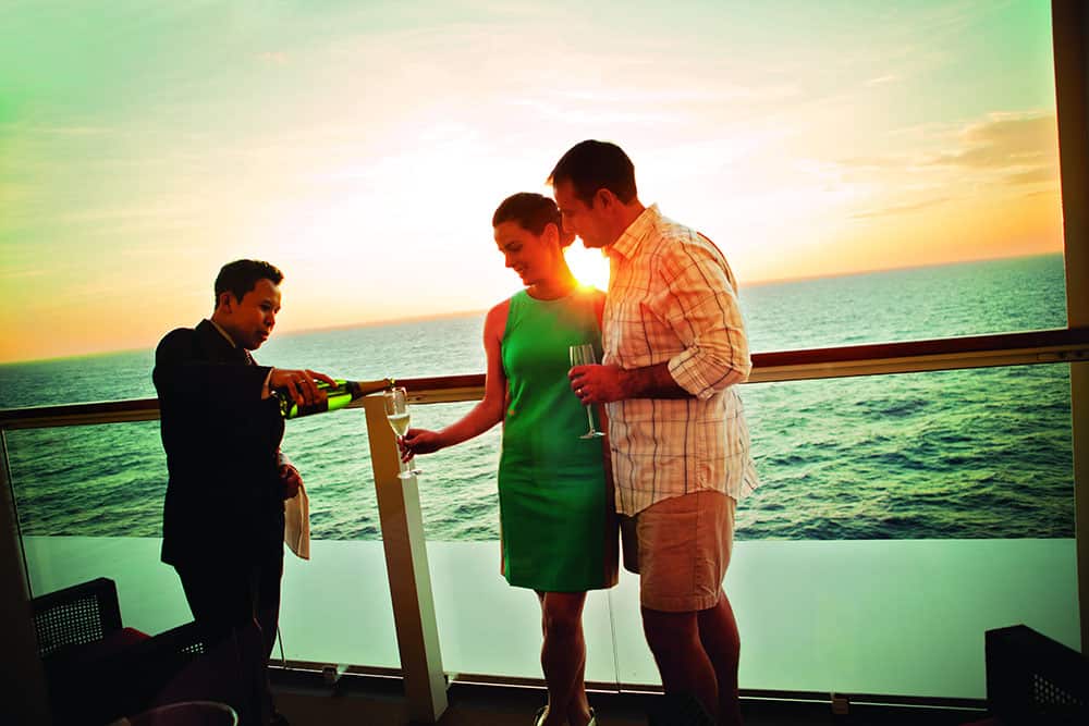 Sip Champagne on the Balcony of Your Stateroom