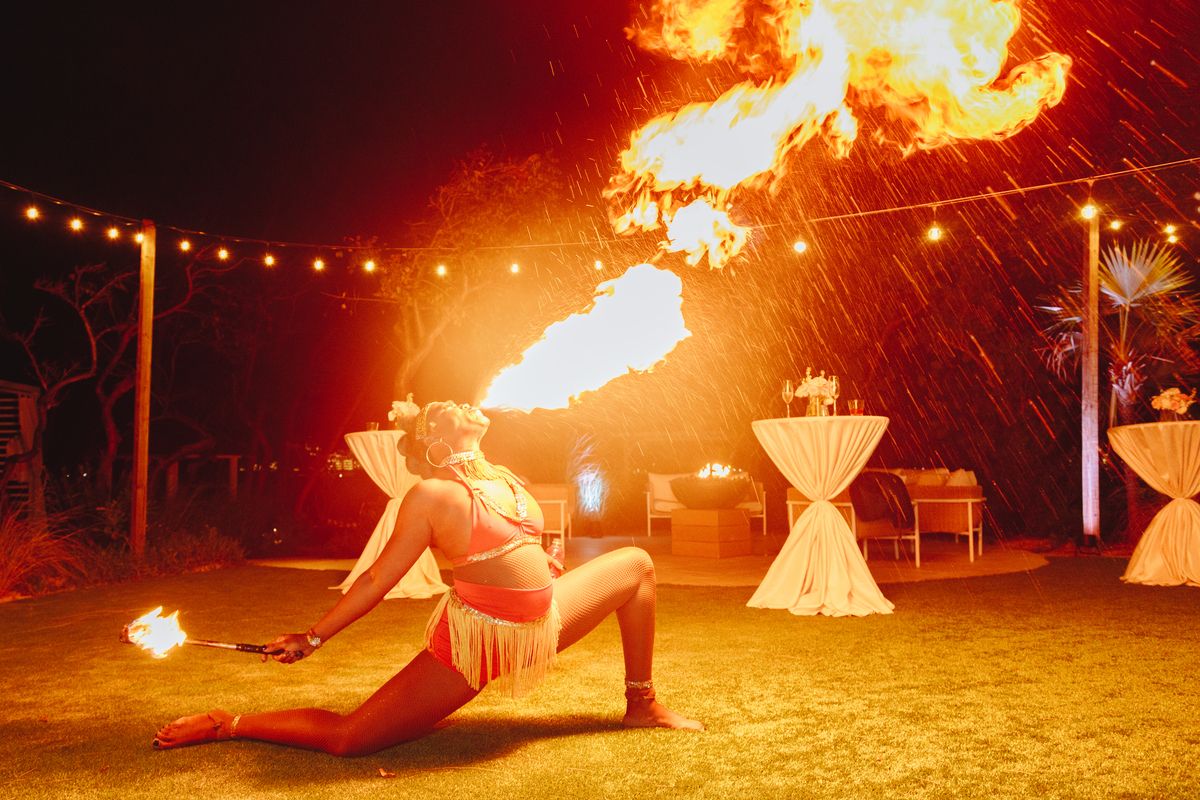 fire dancer in the bahamas