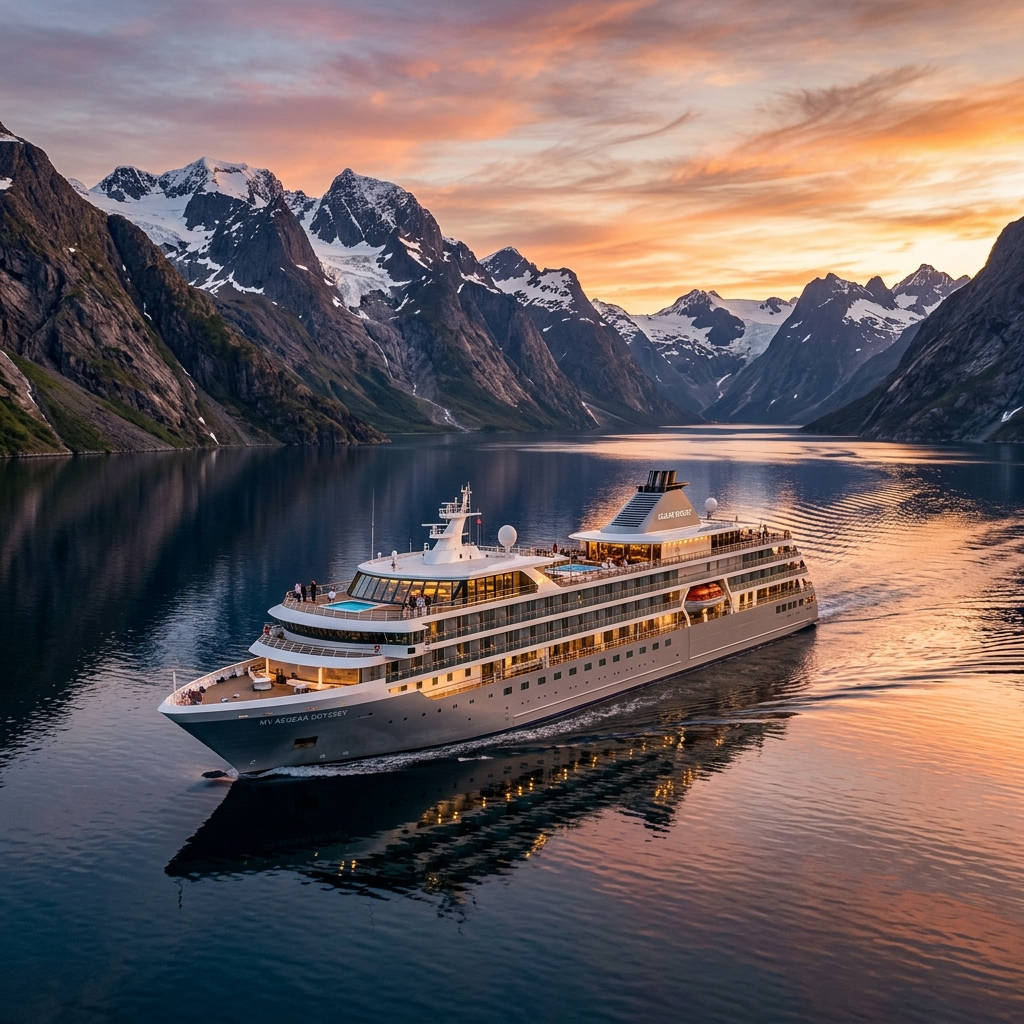 Silversea luxury cruise ship sailing